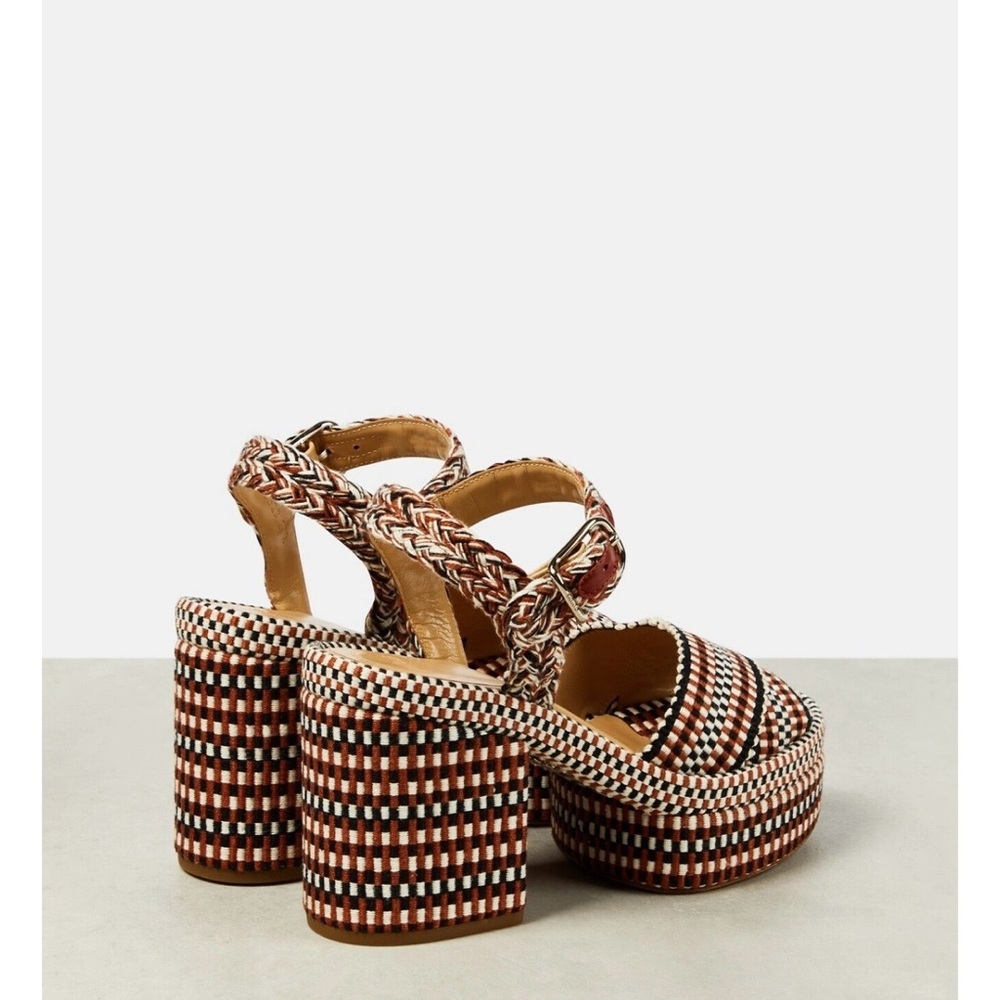 Chloe Odina Braided-Straps Cotton Platform Sandals - Picture 3 of 16